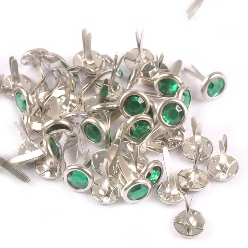 Mix Rhinestone Brads Scrapbook Paper Crafting Embellishment Fastener 50pcs metal brads