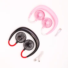 2000 merrie USB Draagbare Ventilator handsfree Neck Fan Opknoping Oplaadbare Mini Sport Fans 3 versnellingen Airconditioner Verstelbare thuis(China)
