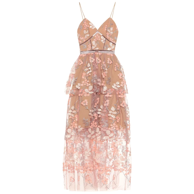 2019-New-arrive-Pink-Floral-embellished-dress (1)