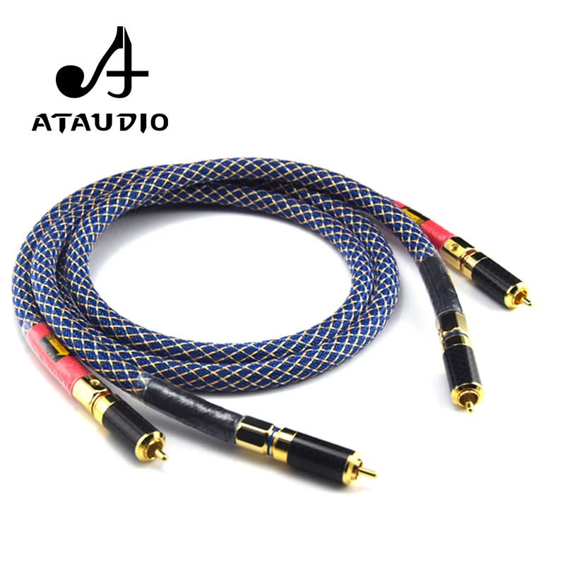 ATAUDIO одна пара Ortofon 8N OFC hi fi RCA кабель чистый медный intecconnect аудиокабель с заглушками