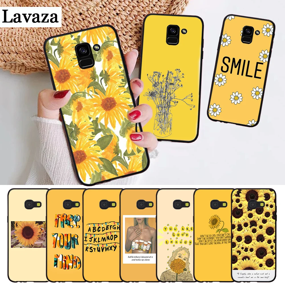 

Lavaza Hippie Aesthetics yellow Silicone Case for Samsung A3 A5 A6 Plus A7 A8 A9 A10 A30 A40 A50 A70 J6 A10S A30S A50S