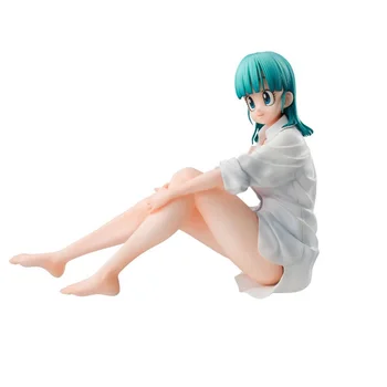 

13cm New Anime Dragon Ball Gals DBZ Action Figure Buruma Sitting Nightclothes Bulma Ending Ver PVC Model Sexy Girls toy Doll