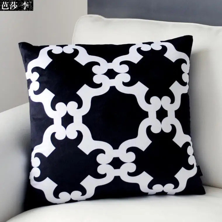 H3142 New Design Black White Cushion Cover Patterned Cushion Soft Sofa