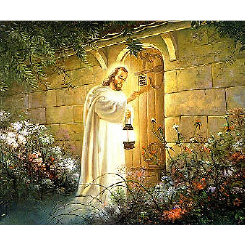 

Diamond Embroidery 5D Guide light Jesus knocking Door image diy Diamond Painting Christian Series cross stitch Mosaic decor ZH