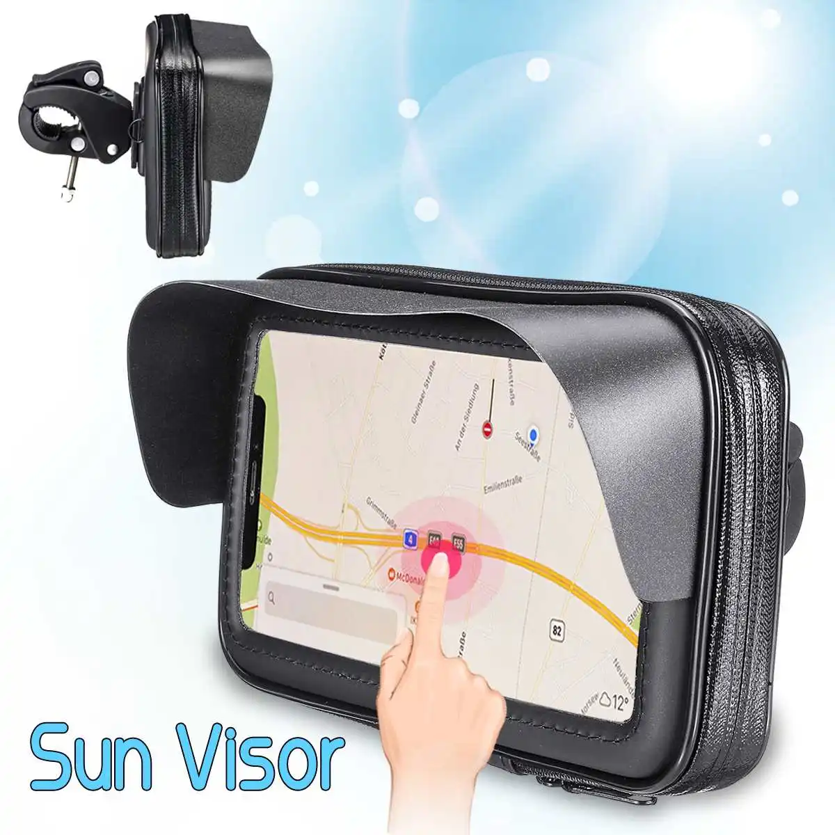 63 zoll Wasserdichte Fahrrad Handy Halter Stehen Motorrad Lenker Rück Montieren Tasche Fall Für iph