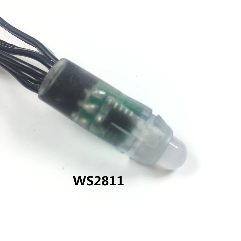 1000 шт. DC5V/DC12V черный провод WS2811 IC 12 мм RGB длиной в Пол, с бусинами светодиодная точечная лампа цифровая полноцветная Водонепроницаемая IP68