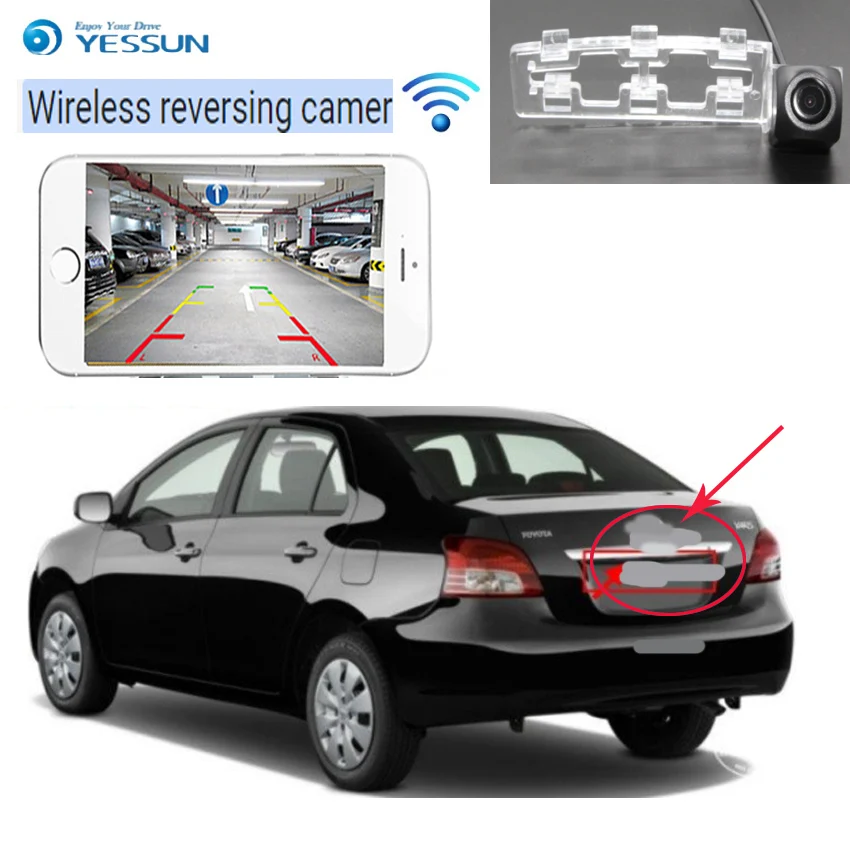 1 wireless rear view camera For Toyota Yaris Sedan  Vios 2008 ~2012 CCD Night Vision Backup camera Parking Assistance Waterproof