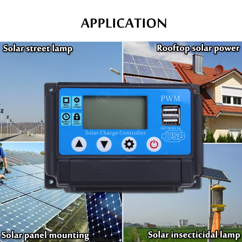 10A/20A/30A/40A/50A Solar Controlador de Carga Regulador 12 v/24 Identifica&ccedil;&atilde;o Autom&aacute;tica NEM&Aacute;TODO da MADEIRA DO PINHEIRO painel Solar Da Bateria