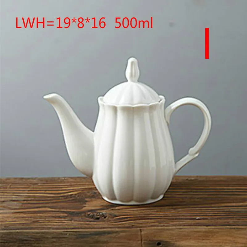 L500ml Роскошный Highend чистый керамический белый кофе чашки набор блюдец классический стиль плотная кружка настраиваемые кружки тарелка чай Питьевая Посуда - Цвет: L500ml