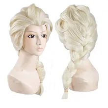 Frozen Elsa Princess Cosplay wig Long Weaving Braid Light Blonde Wigs Halloween Cosplay