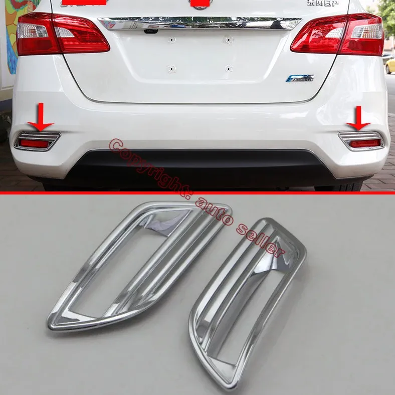 

ABS Chrome Rear Fog Light Lamp Cover Trim For Nissan Sentra 2016 2017