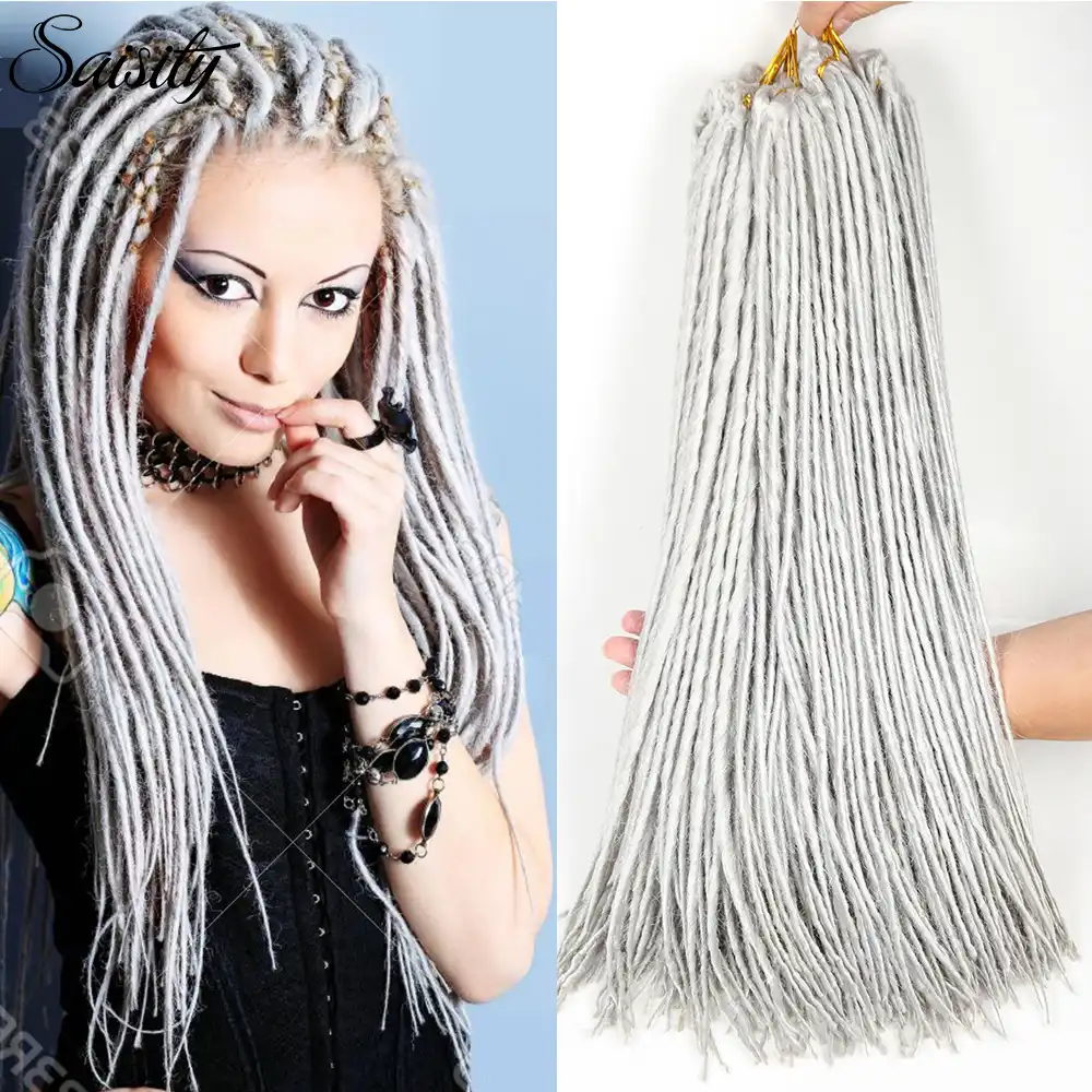 Saisity Dreadlocs Crochet Hair Extensions Synthetic Hair Faux Locs