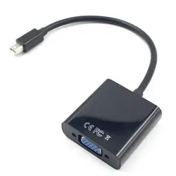 Для MacBook Air Pro IMAC Mac Mini мини дисплейный порт для интерфейса Thunderbolt порт дисплея Mini DP к VGA кабель адаптер 1080 P (черный)