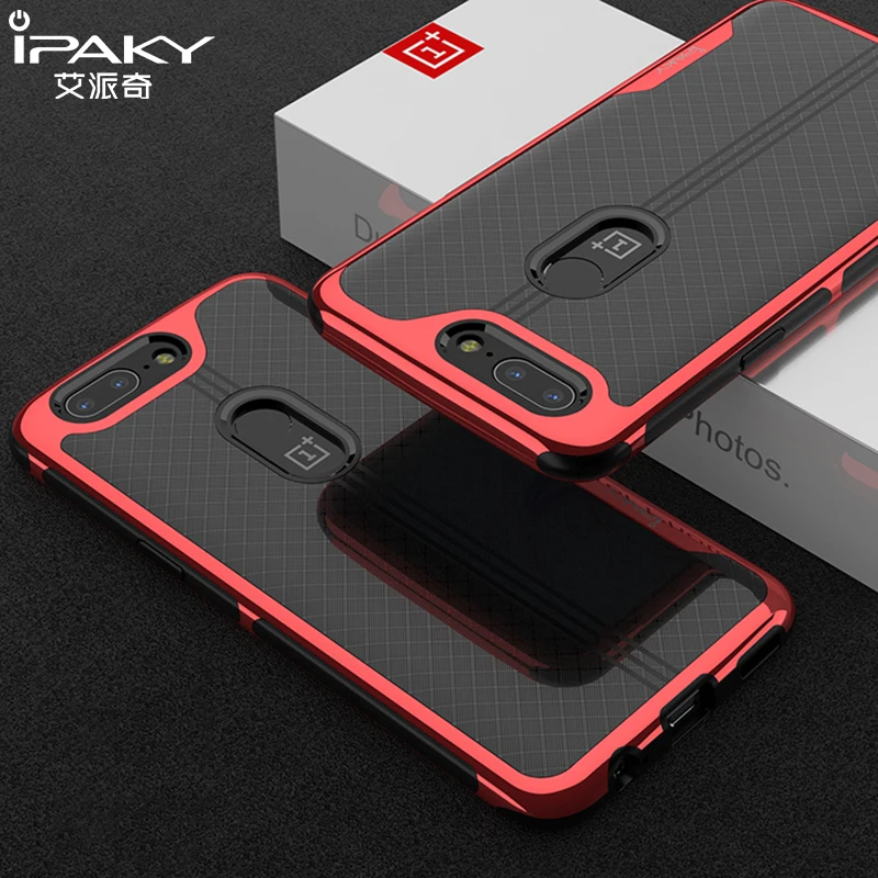 

iPaky Brand For Oneplus 5T Case Luxury Plating PC Frame Transparent Clear Soft Back Cover For One plus 5T 2017 Phone Cases