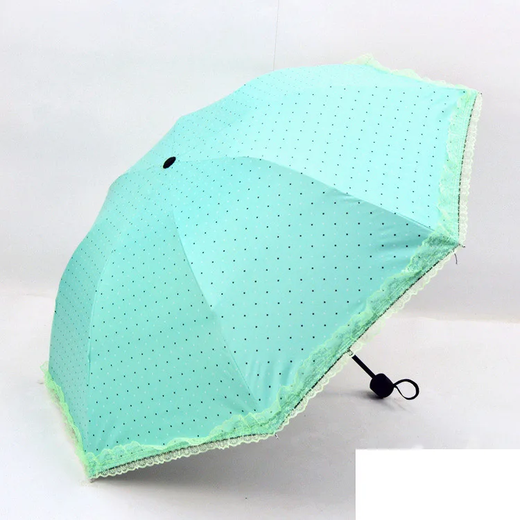 YADA Double Layer Lace Flower Dot Umbrella Rainy Wedding Umbrella For Women UV Folding Windproof Umbrellas Parasol Gift YD194