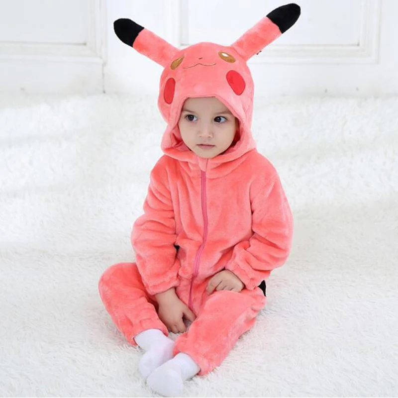 Bebe Rosa Pikachu Kigurumi Pijamas Recem Nascidos Macacao Roupa Com Capuz Bebe Rosa Pikachu Kigurumi Pijamas Recem Nascidos Macacao Roupa Com Capuz