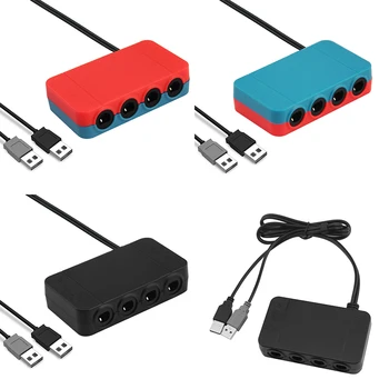 

HOT 4 Ports USB Adapter Converter for GameCube for Ngc to wiiu converter GC turn wii u/switch / PC handle for PC Game Accessory