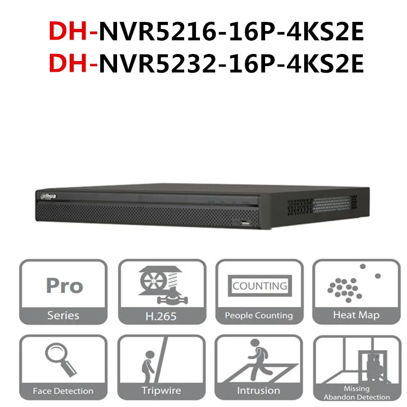 Dahua NVR POE NVR5216 16P 4KS2E NVR5232 16CH 32CH с 16 PoE портами 4K & H.265 Pro сетевой