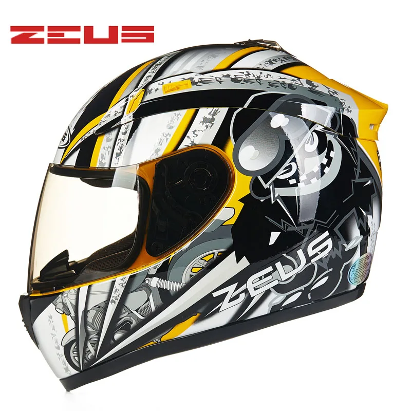 M-XXXL ZEUS мотоциклетные шлемы с полным лицом Мотоцикл ECE DOT ABS шлем с антибликовым покрытием торможение верхняя Защитная Экипировка, шлемы - Цвет: 5