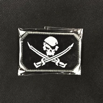 

20pcs NAVY SEALS Patch Embroidery Jolly Rogers Tactical Patch Skull Morale Armband Fabric Army Combat Badge Shoulder Brassard