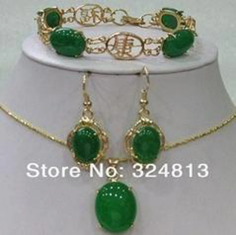Женские летние горячие продукты зеленый браслет серьга, ожерелье, подвеска#1321