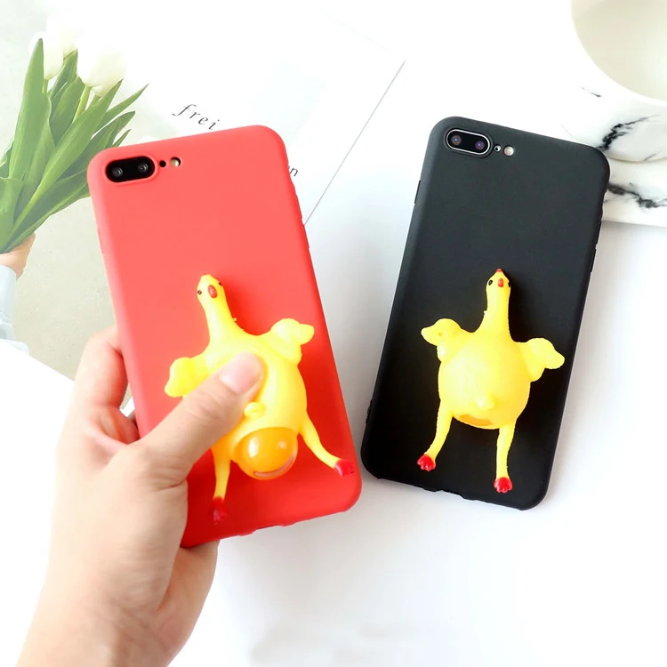 Чехол для iphone 7 Plus сжать цыпленка чехол телефона снятие стресса TPU iPhone 6 S/6 plus 3D