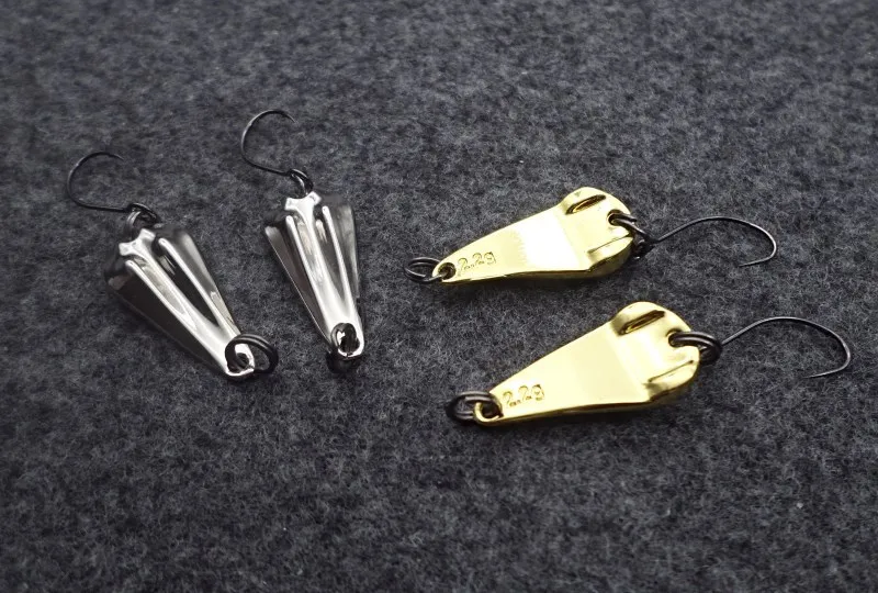 spoon fishing lures set metal fishing bait 2.2g spinnerbait Treble Hook hard lures drop ship