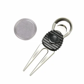 

High Quality 1PC Stainless Steel Golf Club Ball Putting Green Fork Divot Lawn Repair Switchblade Tool Golfer Kit