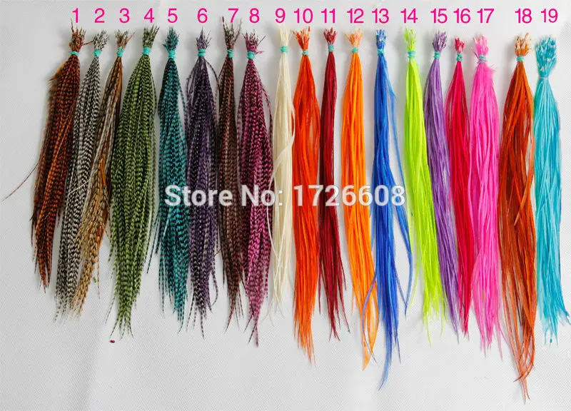 Bulk Hair Feather Extensions Natural Mix Real Rooster Feathers 100 Pack