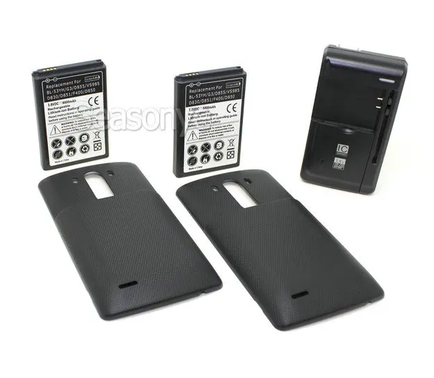 

Seasonye 2x 6800mAh BL-53YH Extended Battery + 3 Optional Color Cover + Universal Charger For LG G3 D855 F400 D830 D850 VS985