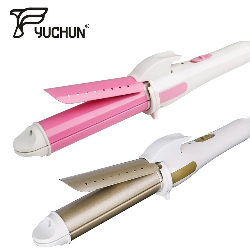

Professional 35W 220V Hair Mini Straightening Irons Hairs Flat Iron Curling Salon Styling Tools Straightener Curler 2019 Hot