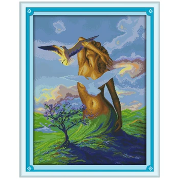 

Ear8th Goddess Counted Cross Stitch 11 14CT Cross Stitch Sets Cross-stitch Kits Embroidery Needlework