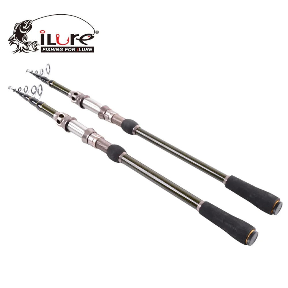 

iLure ultralight weight Telescopic Carbon Fishing Rod 2.1M/2.4M 5 Sections Portable Travel Rod