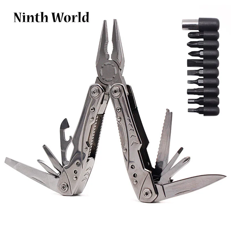 

Outdoor Multi-function Pliers Mirror Light Steel Folding Portable Pliers Open EDC Tool Pliers Field Survival Tool