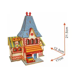 Сборная модель игрушки 3D деревянные головоломки-удовлетворить цветочный магазин деревянные наборы головоломки конструктор игрушки