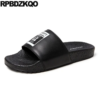 

soft native black designer high quality slides yellow casual slippers shoes genuine leather mens sandals 2019 summer outdoor