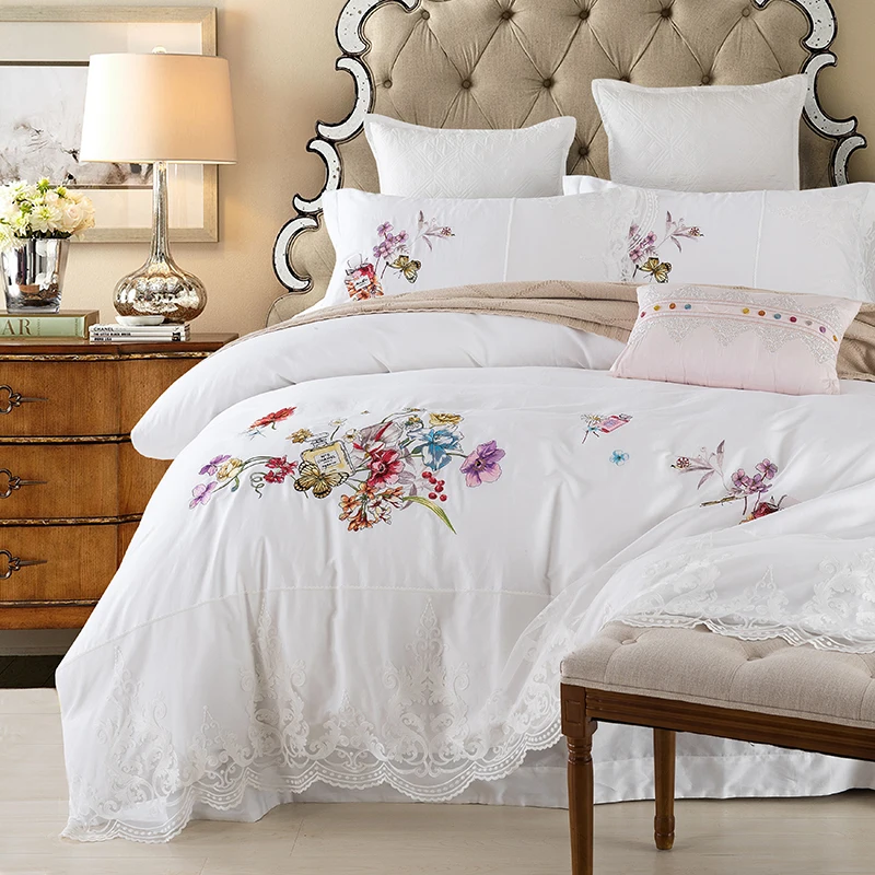 ⃝2017 Summer Queen/King 100cotton ① Bed Bed Set lace Embroidery