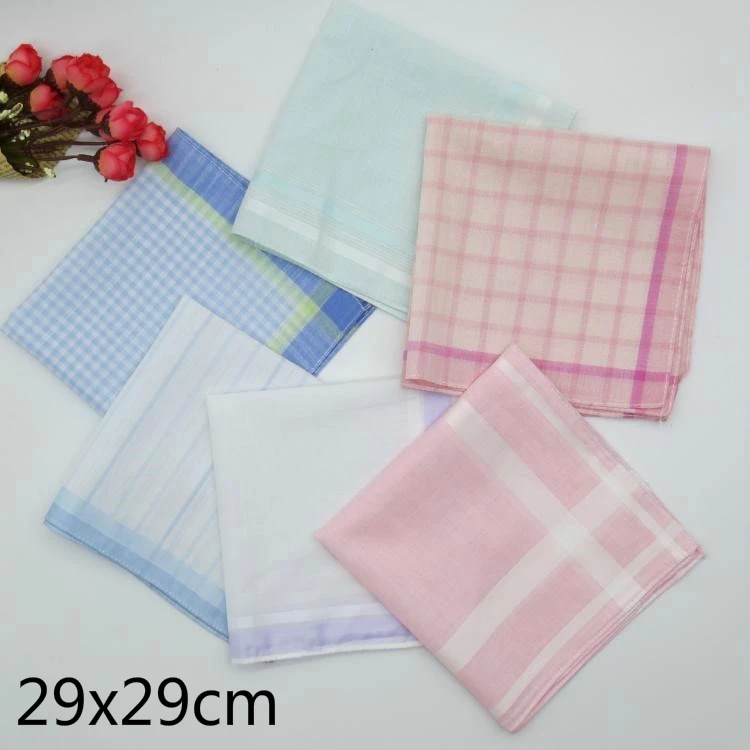 

Ladies Cotton Lattice Fresh And Elegant Ultra-thin Handkerchief Fabric Children's Cotton Wipe Sweat Mouth Cloth Handkerchiefs