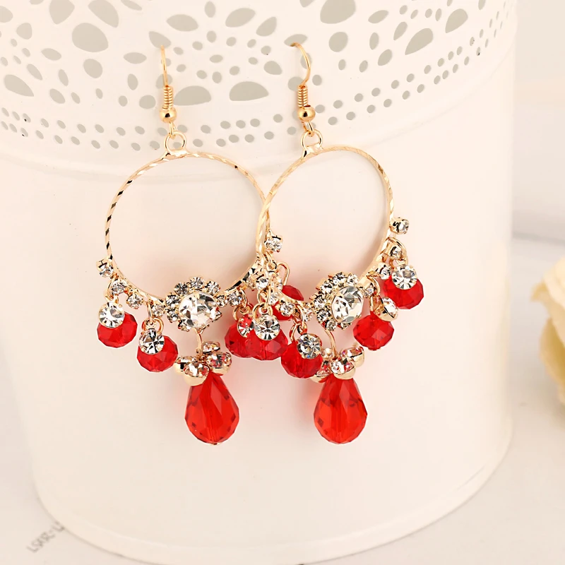 

YFJEWE 2018 Top Quality Factory Crystal Super Flash Tassel Earrings Female Fashion Drop Earrings For Women #E167