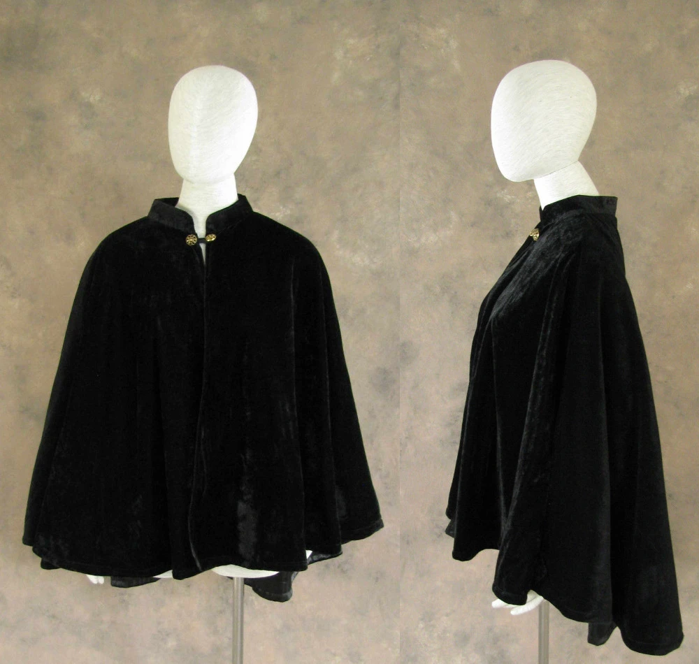 Game Of Thrones Cape Custom Made Victorian Black Velvet Lined Satin