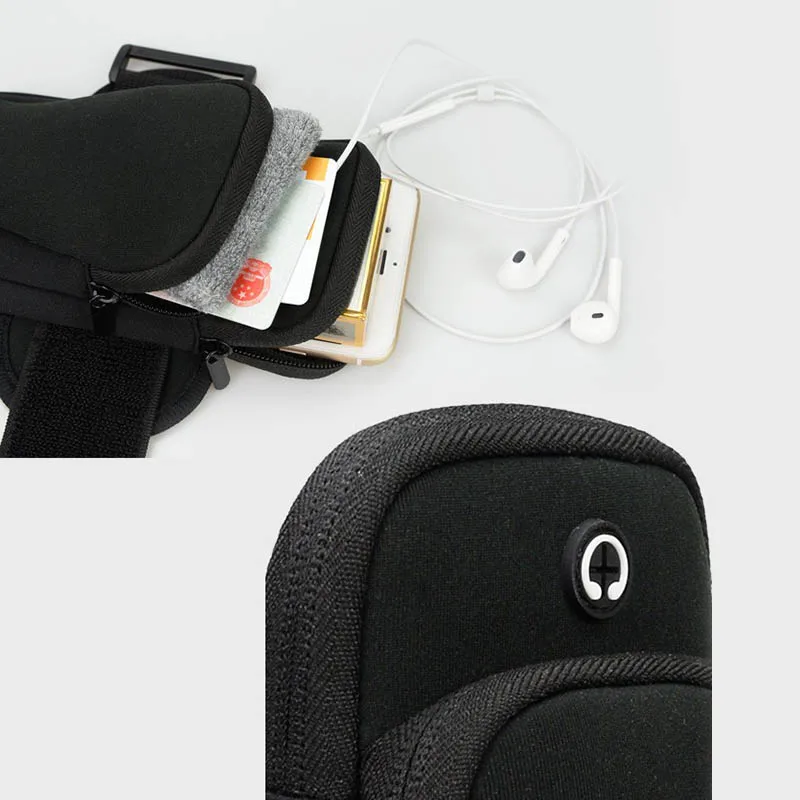 5 colores brazo portátil deportes al aire libre muñeca brazo banda bolsa del teléfono móvil celular titular bolsa gimnasio al aire libre bolsas