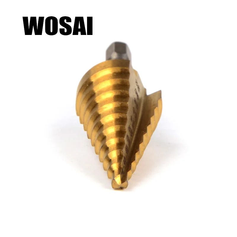  WOSA Hss Titanium Step Drill Bit Step Cone Cutting Tools Steel Woodworking Metal Drilling Set
