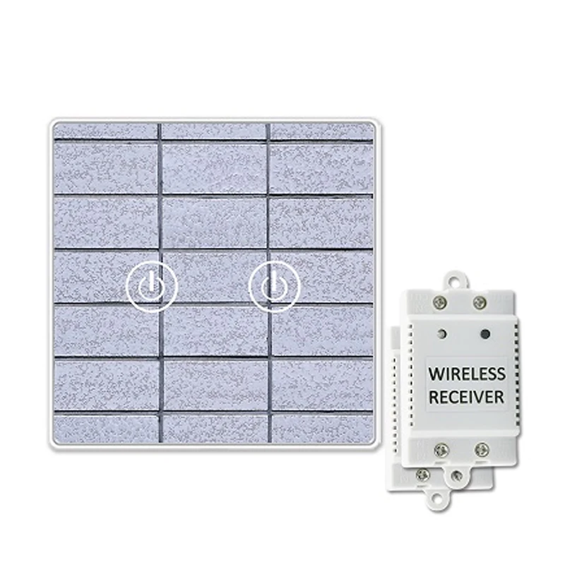 

Saful Wireless Touch Switch 2 Gang 2 Way Waterproof 150M Remote Control Tempered Glass Panels Capacitive Home Wall Light Switch