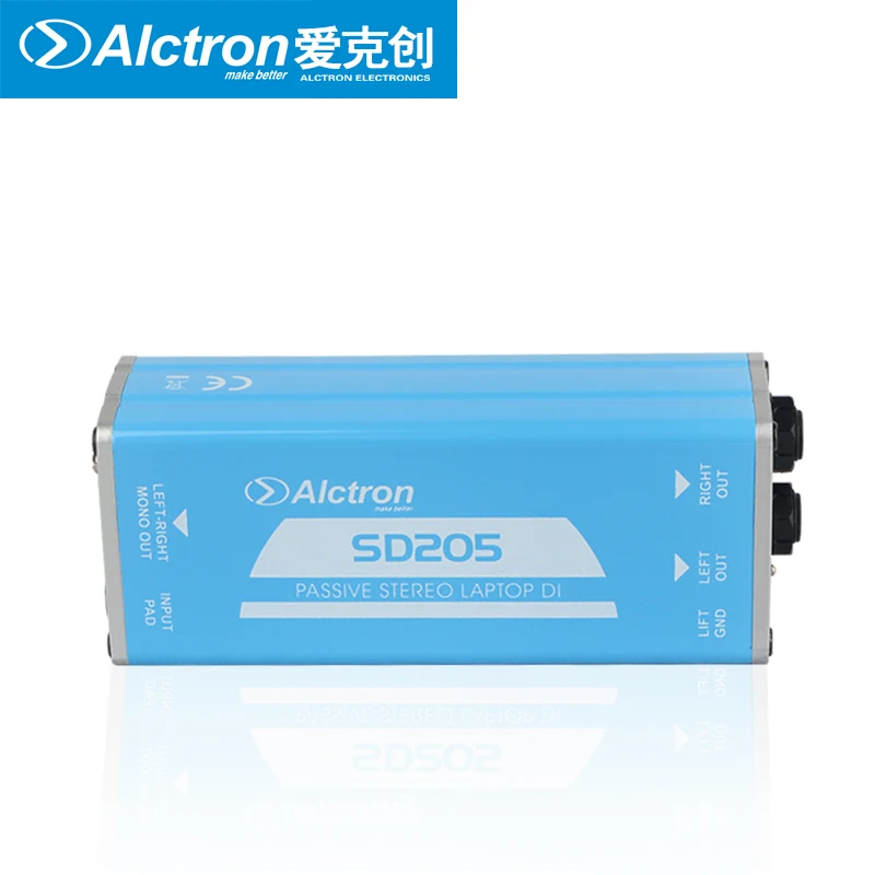 Alctron SD205 пассивный прямой ящик стерео DI box преобразует несбалансированный в баланс процессор аудио сигнала