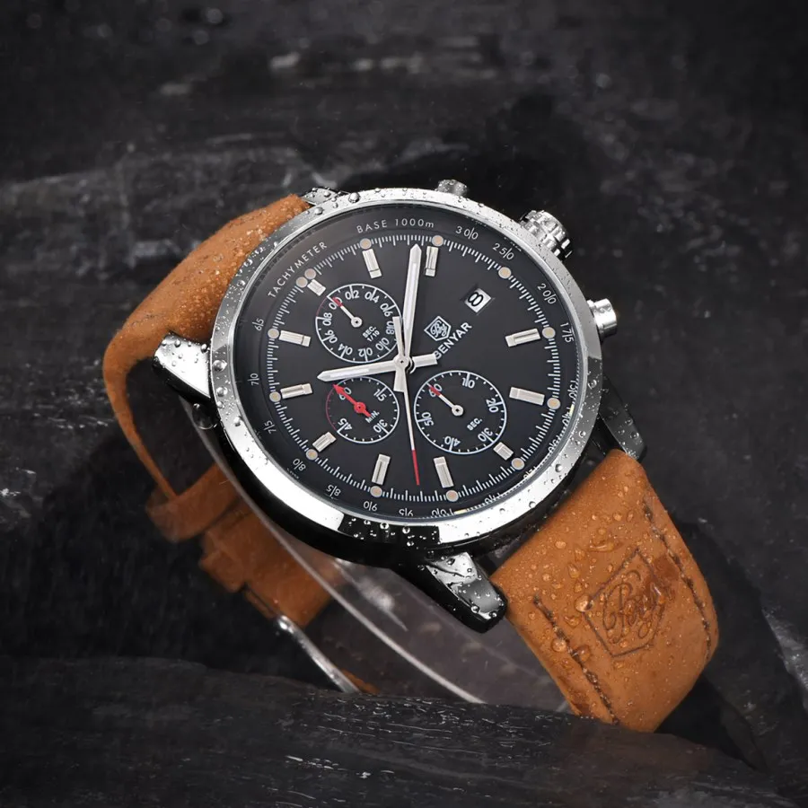 2018 BENYAR Watches Men Luxury Brand Quartz Watch Fashion Chronograph Watch Reloj Hombre Sport Clock Male hour relogio Masculino