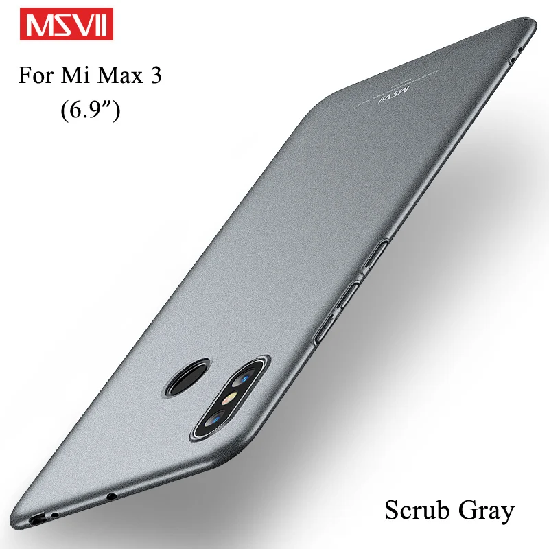 Xiaomi mi Max 3 2 Чехол MSVII матовый чехол Xiao mi Max 2 3 задняя крышка Xio mi Max 3 держатель матовый тонкий Xio mi Max2 Max3 чехол - Цвет: Scrub gray