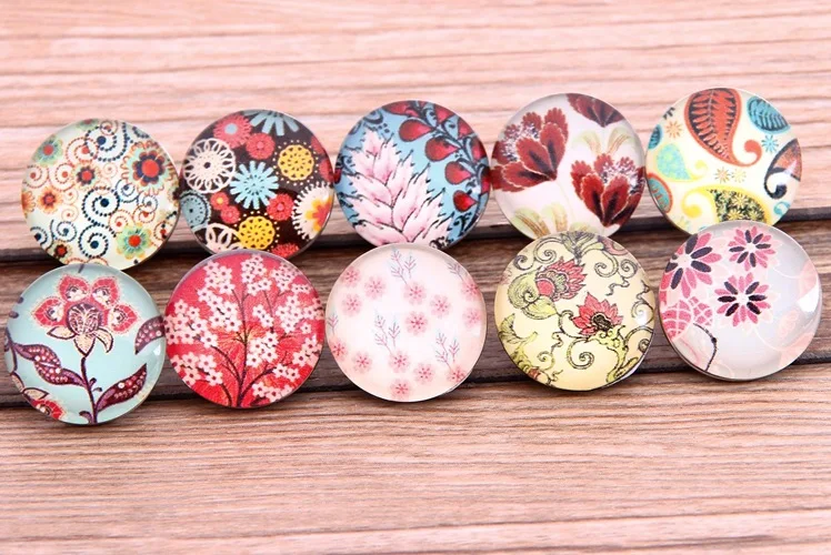 PAPAPRESS NEW 18mm Snaps Buttons 10pcs/lot Mixed Styles Glass Choker Button Fit Snap Bracelet