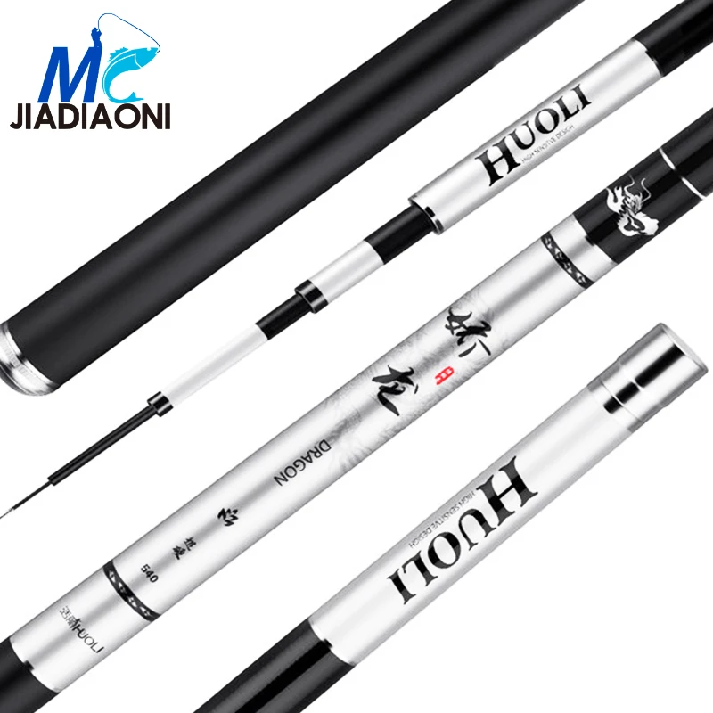 

JIADIAONI Carbon Fiber Taiwan Fishing Rod 2.7m-8.1m Long Hand Superhard Fishing Pole Telescopic Sea Fishing Rods JDN087