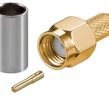 100 шт. адаптер позолоченный титановый Электролитный электрод со случайно выбранным SMA штекер Джек Обжимные Клещи для RG58 RG142 LMR195 RF разъем