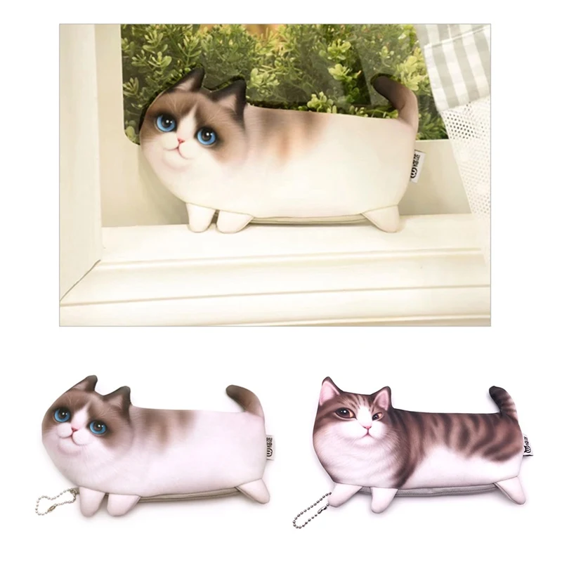 Новинка года; Kawaii; Новинка; имитация мультфильма; пенал с изображением кота; мягкая ткань; школьные канцелярские ручки; сумка; подарок для мальчиков и девочек